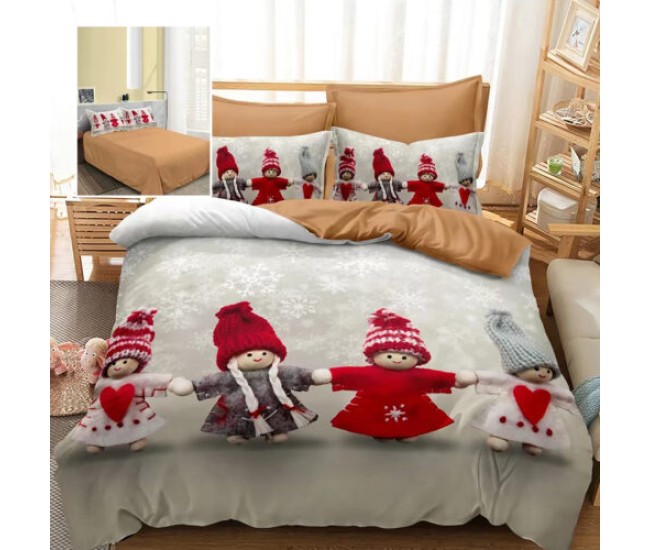 Lenjerie pat finet 3d 6 piese craciun f-xmas65 Lenjerie pat finet 3d 6 piese craciun f-xmas65